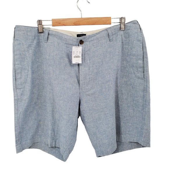 J. Crew Other - NWT J. Crew Gramercy Mens Linen Cotton Chino Shorts Sz 38 Blue Pockets 9" Inseam